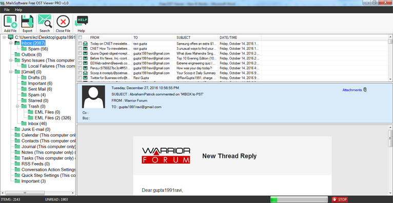 MailsSoftware Free OST Viewer 1.0 full